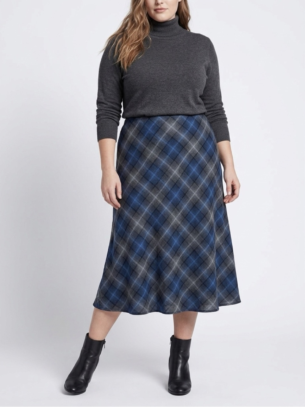 Academia Preppy Plaid‎ Midi Skirt Size 14 Student Fall Winter School Classic